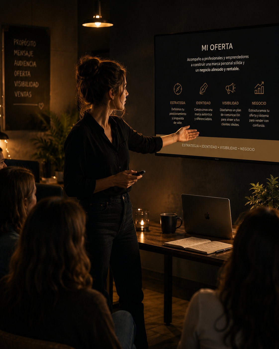 Profesional presentando su propuesta comercial